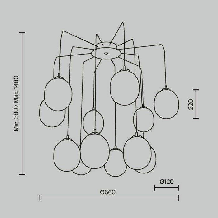 Подвесная люстра Maytoni Branch MOD176PL-12G