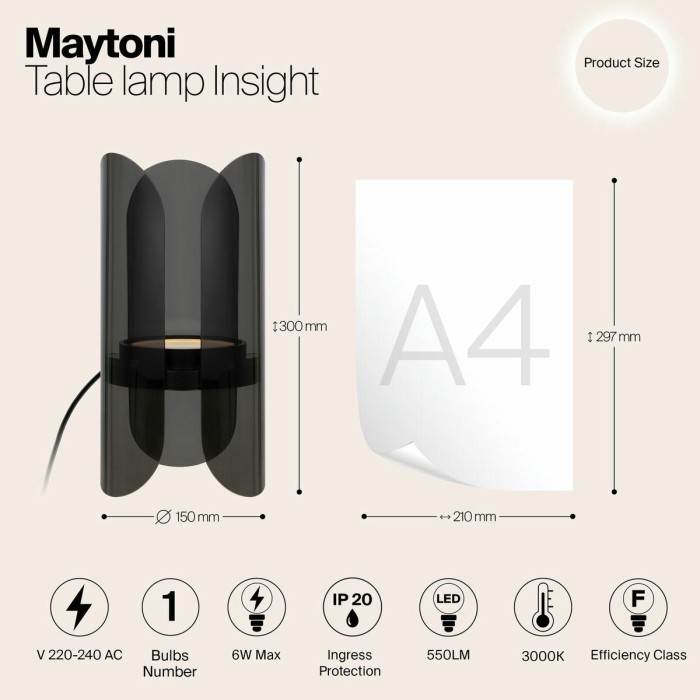 Настольная светодиодная лампа Maytoni Insight MOD416TL-L6BR3K