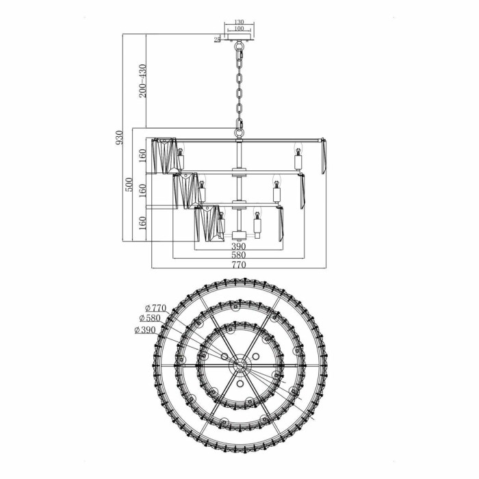 Подвесная люстра Maytoni Puntes MOD043PL-18CH