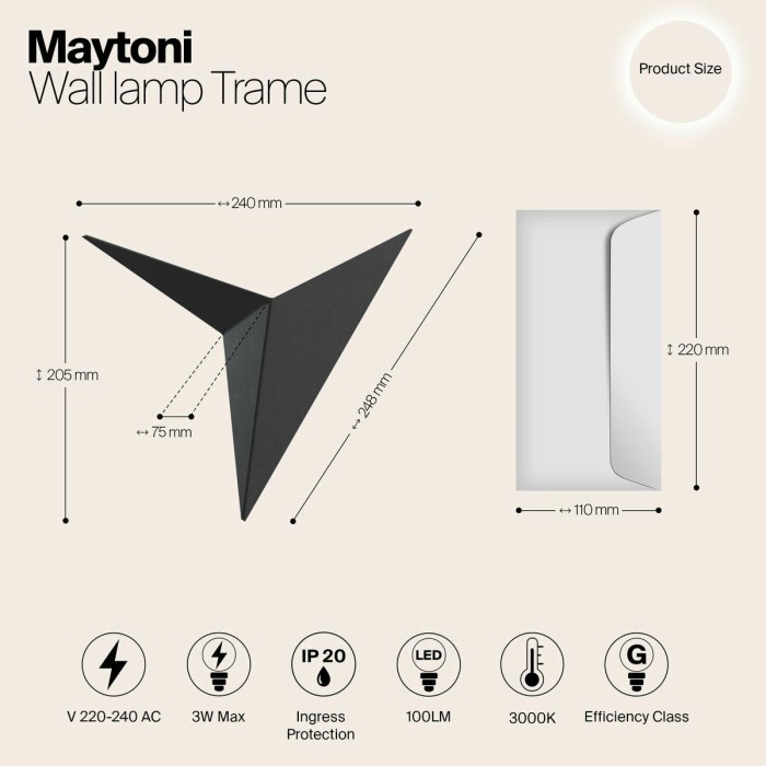 Настенный светодиодный светильник Maytoni Trame C808WL-L3B