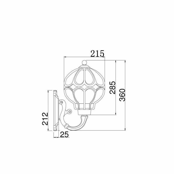 Уличный настенный светильник Maytoni Via O024WL-01G