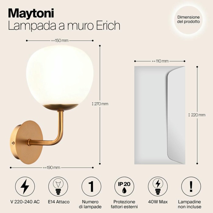 Бра Maytoni Erich MOD221-WL-01-G