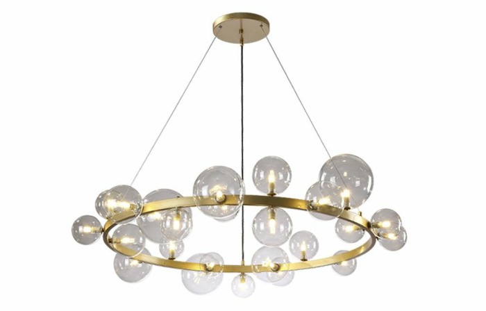 Подвесная люстра Crystal Lux Agata SP24 V2 Gold/Transparente
