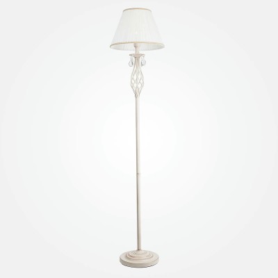 Торшер Eurosvet 10073/1 белый с золотом/прозрачный хрусталь Strotskis