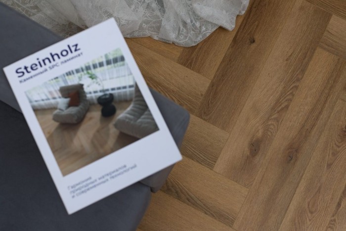 Каменный SPC ламинат Steinholz Herringbone Юденбург STH063H (640х128х4.5 мм)