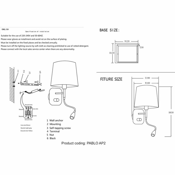 Бра Crystal Lux Pablo AP2 Black/Black-Gold