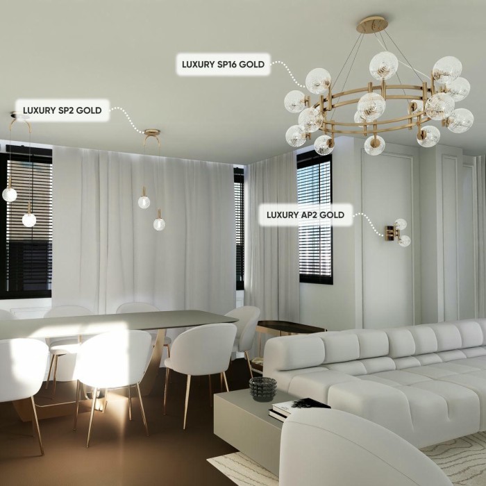 Подвесная люстра Crystal Lux Luxury SP16 Gold