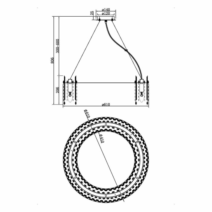 Подвесная люстра Maytoni Rocio MOD036PL-12N
